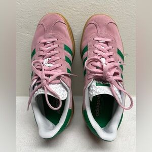 Adidas Gazelle Bold Pink and Green Shoes Almost brand New Women’s 7